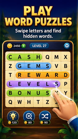 Word Game Puzzle: Cash Rewards Screenshot 1