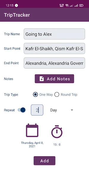 Trip Tracker Screenshot 1