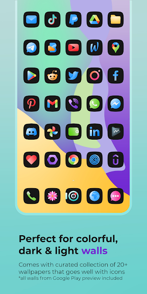 Selene Noir: Dark Icon Pack Screenshot 1