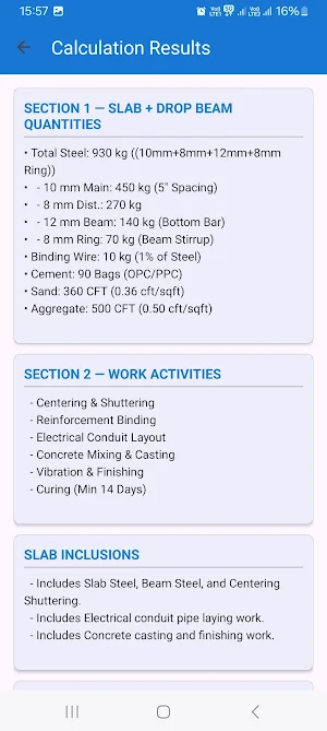 Civil Calculators & Estimators Screenshot 3