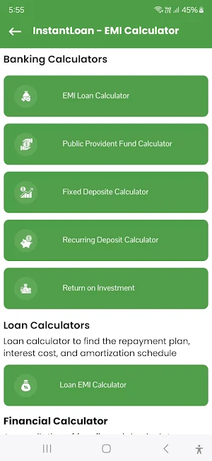 LoanCash - EMI Loan Calculator Screenshot 1