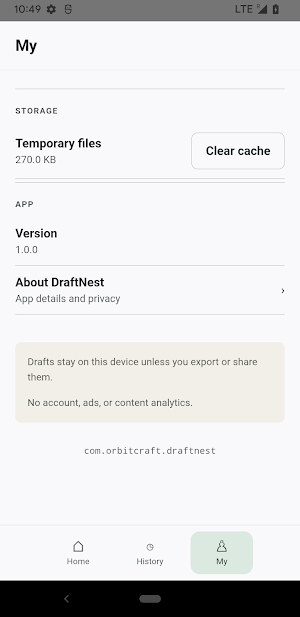 DraftNest Writing Notes Screenshot 1