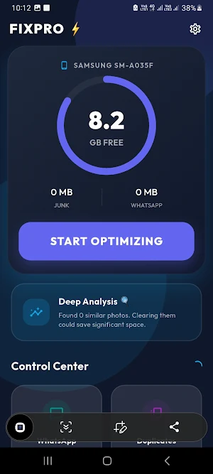 FixPro: Cleaner & Dashboard Screenshot 1