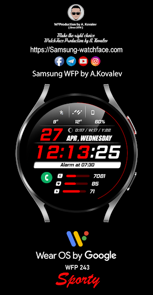WFP 243 Sporty Watch Face Screenshot 0