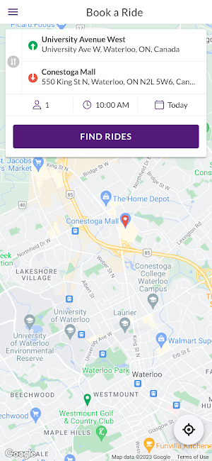 The M - Microtransit Screenshot 2