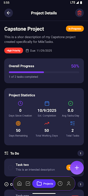 MileTasks - Being Productive Screenshot 2