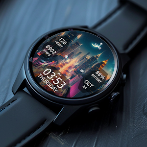 Key WF50 City Light Watch Face Screenshot 2