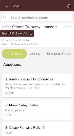 Jumbo Chinese & Thai Take Away Screenshot 1