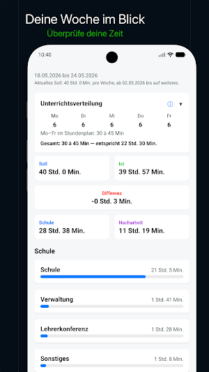 LehrerZeit - Zeiterfassung Screenshot 2