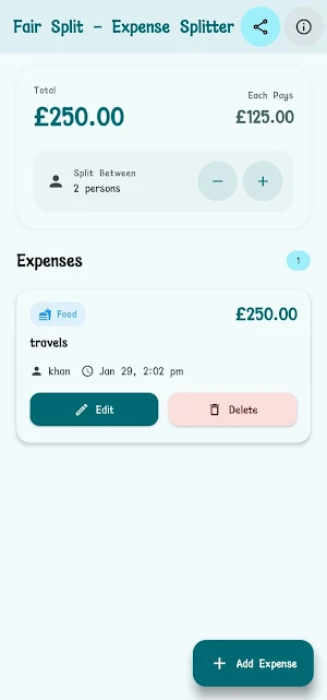Fair Split – Expense Splitter Screenshot 0