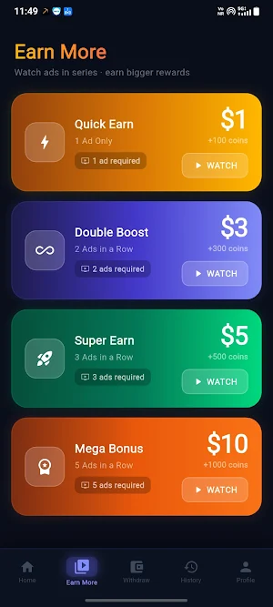 Earn Money by Viewing Ads Screenshot 1