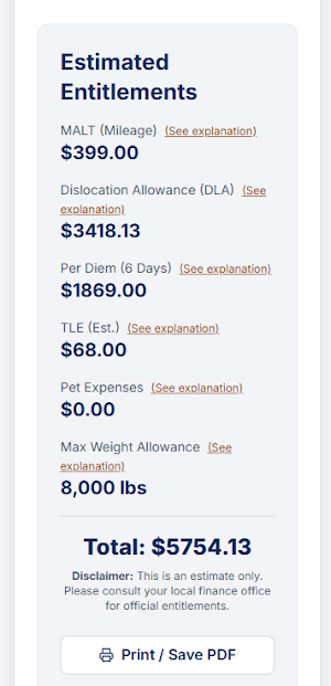 2026 Air Force PT Calculator Screenshot 2