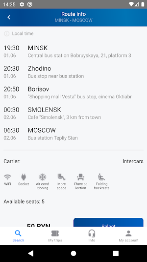 Intercars - bus tickets Screenshot 3