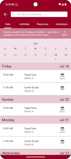 UU Campus Rec Screenshot 2