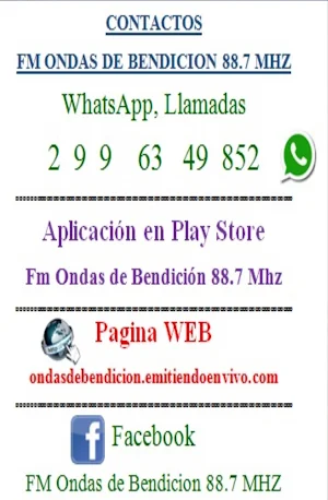 FM Ondas de Bendición 88.7 MHZ Screenshot 0