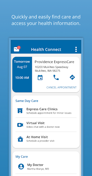 Providence Health Connect Screenshot 1