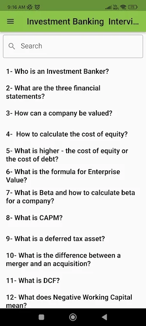 Investment Banking Interview Screenshot 0