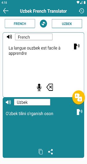 Uzbek to French Translation Screenshot 1