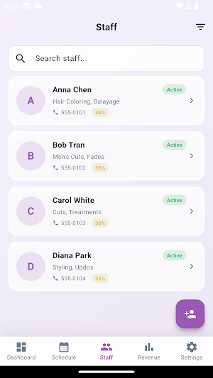 Salon Staff Hub Screenshot 2