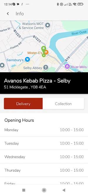 Avanos Kebab Pizza - Selby Screenshot 1