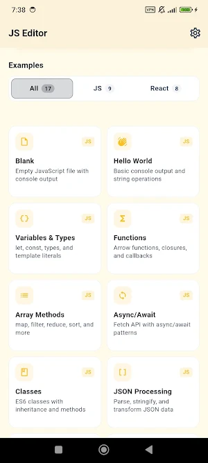 JavaScript Editor — React IDE Screenshot 2