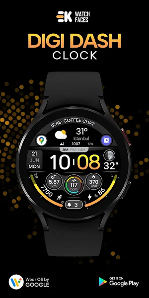Digi Dash Clock - Watch Face Screenshot 0