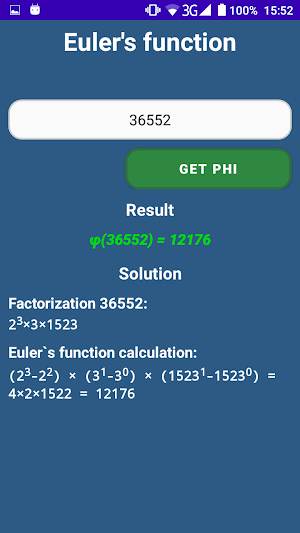 Factorization. Eulers function Screenshot 2
