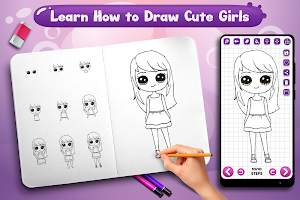 Learn to Draw Cute Girls Screenshot 1