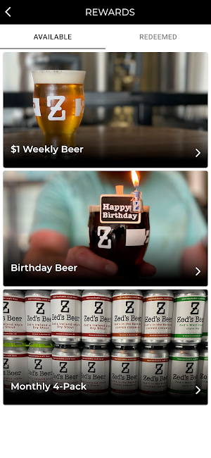 Zed’s Beer Membership Screenshot 2