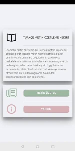 Türkçe Metin Özetle Screenshot 0