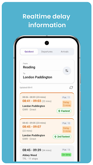 VelociGo: Live Train Times Screenshot 1