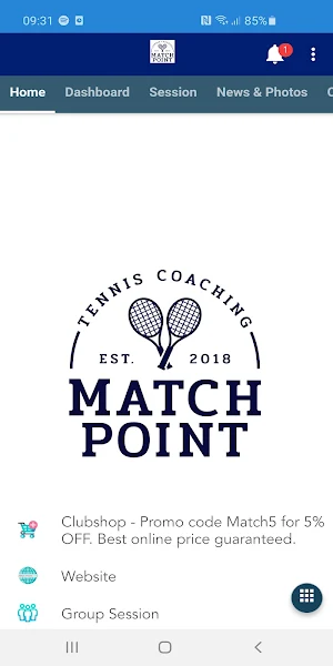 Match Point Tennis Coaching Screenshot 1