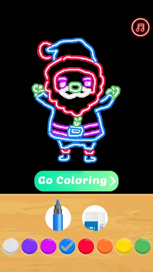 Glow Xmas: Santa Sketch Art Screenshot 3