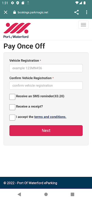 Port Of Waterford eParking Screenshot 0