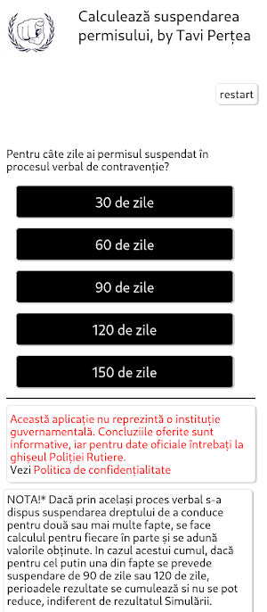 Calculează Suspendare Permis Screenshot 3