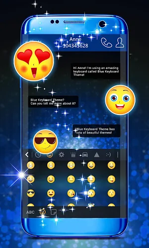 Blue Keyboard Theme screenshot 2
