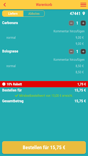 Miran Pizzeria Moers Screenshot 1