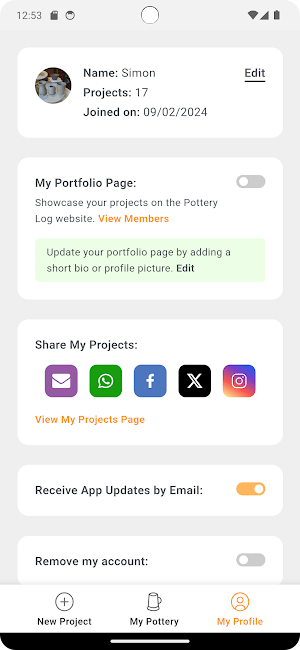 Pottery Log Screenshot 3