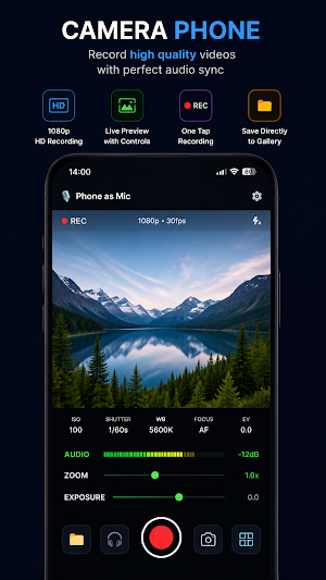 Phone as Mic - Wireless Video Screenshot 1
