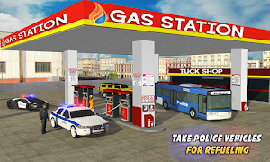 Police Car Wash Service: Gas Station Parking Games Screenshot 0