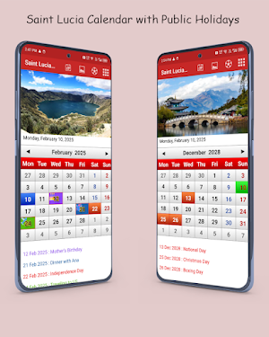 Saint Lucia Calendar 2025 Screenshot 0