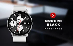 Modern Black Watch Face Screenshot 0