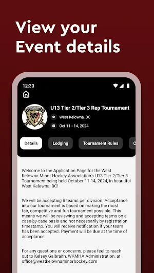 WKMHA Tournaments Screenshot 3