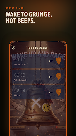 GrungeWake: Grunge Alarm Clock Screenshot 1