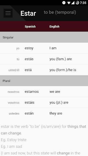 Spanish Grammar Screenshot 0