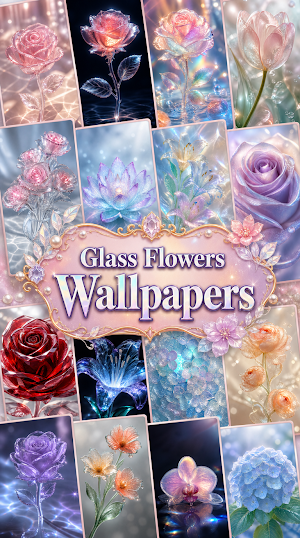 Glass Flowers Wallpapers Screenshot 3