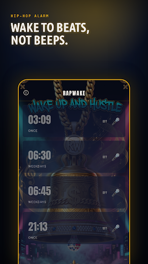 RapWake - Hip-Hop Alarm Clock Screenshot 1