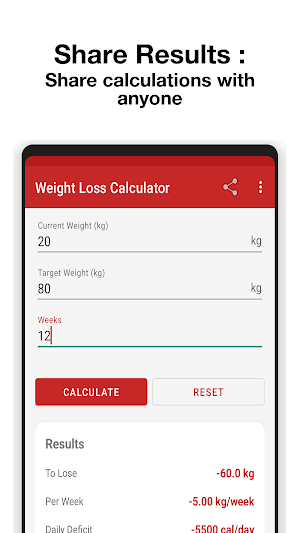 Weight Loss Calculator Screenshot 3