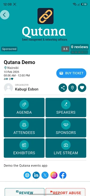 Qutana Events Management Screenshot 2