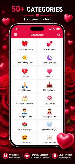 Love Messages: Romantic SMS Screenshot 1